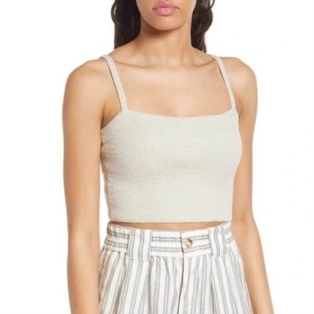NWT Madewell Halstead Square-Neck Sweater Tank Grey Size M